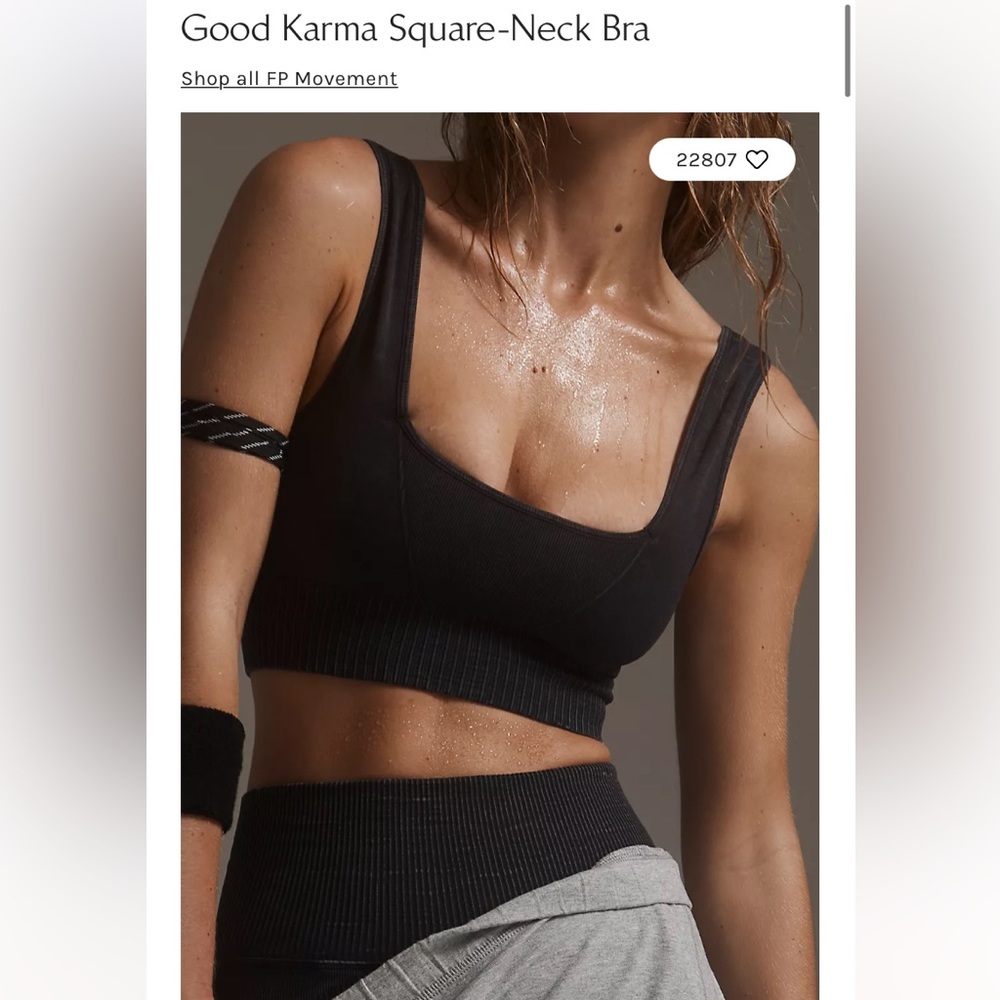 Free People Good Karma Square Neck Bra Crop Top Size M L